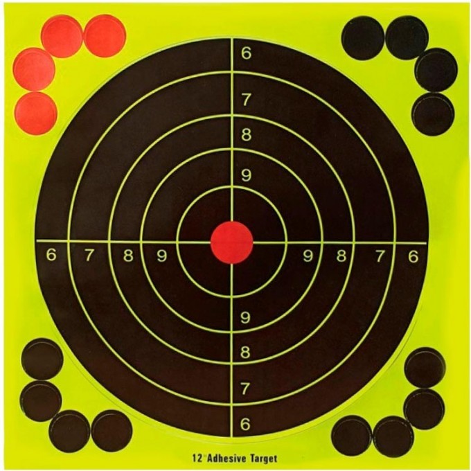 Мишень самоклеящаяся осыпающаяся STALKER, круглая, 30.5х30.5см, D26см, 25шт ST-TP-48-30CM-25X
